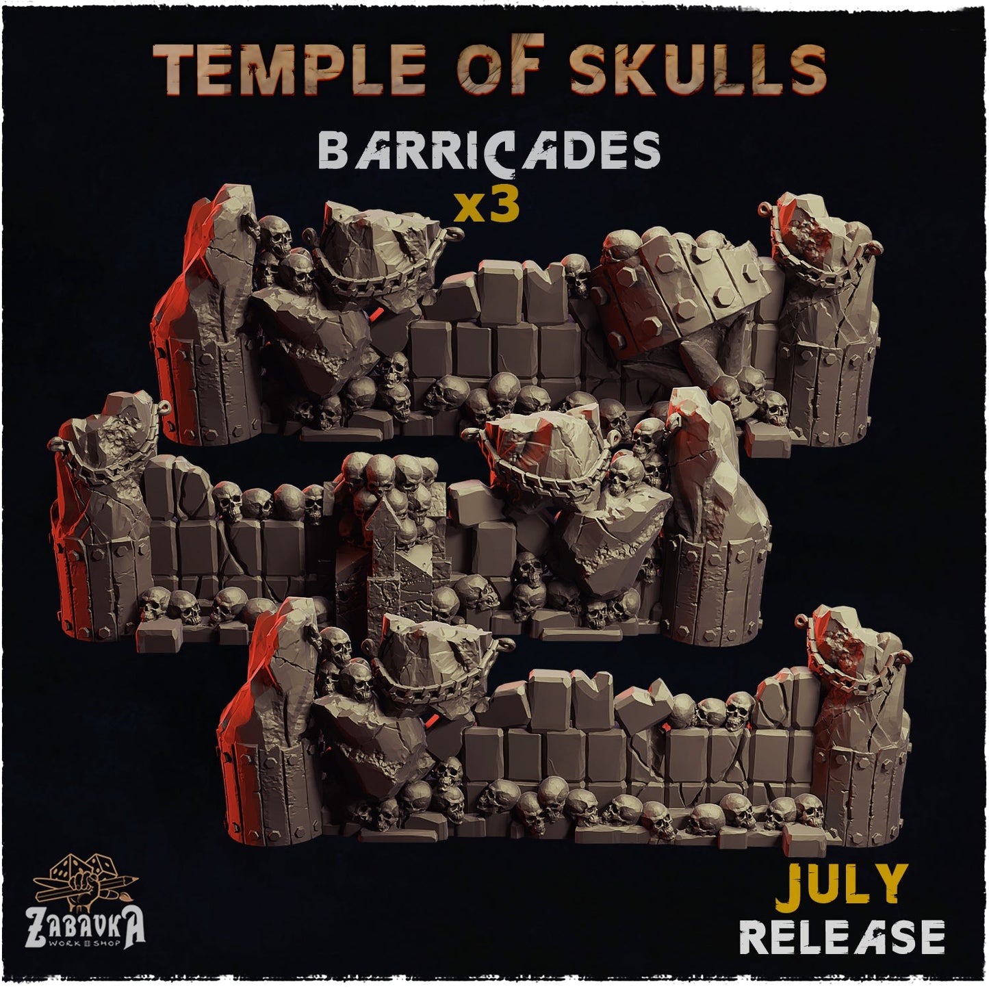 Temple of Skulls - Zabavka Workshop -Resin printed- scatters Bits ruins terrains - July 2024