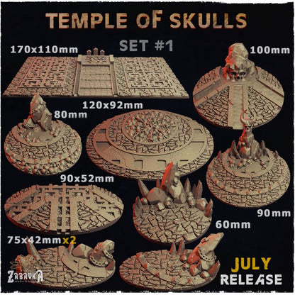 Temple of Skulls - Zabavka Workshop -Resin printed- Wargame bases and toppers - July 2024