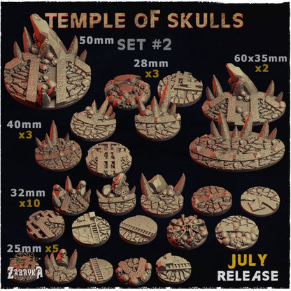Temple of Skulls - Zabavka Workshop -Resin printed- Wargame bases and toppers - July 2024