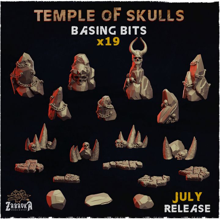 Temple of Skulls - Zabavka Workshop -Resin printed- scatters Bits ruins terrains - July 2024