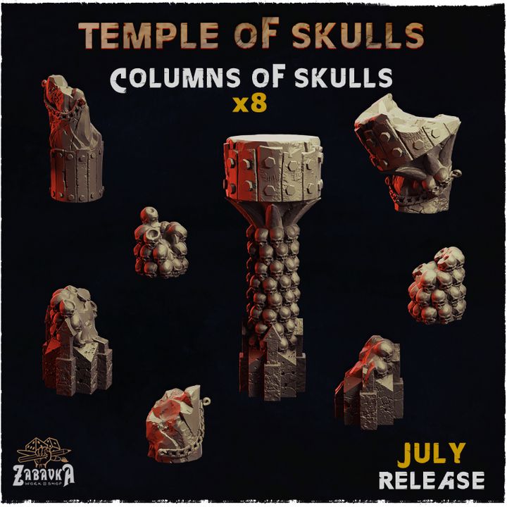Temple of Skulls - Zabavka Workshop -Resin printed- scatters Bits ruins terrains - July 2024