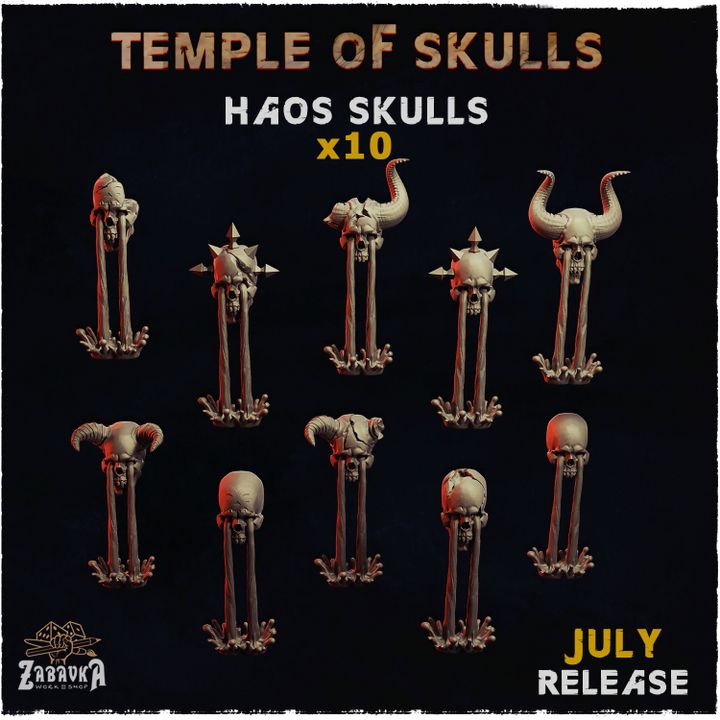 Temple of Skulls - Zabavka Workshop -Resin printed- scatters Bits ruins terrains - July 2024