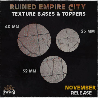 Ruined Empire City -Zabavka Workshop - Resin Printed wargaming bases -NOV 2024