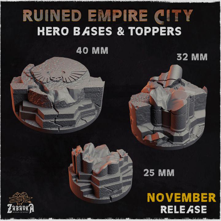 Ruined Empire City -Zabavka Workshop - Resin Printed wargaming bases -NOV 2024