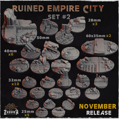 Ruined Empire City -Zabavka Workshop - Resin Printed wargaming bases -NOV 2024